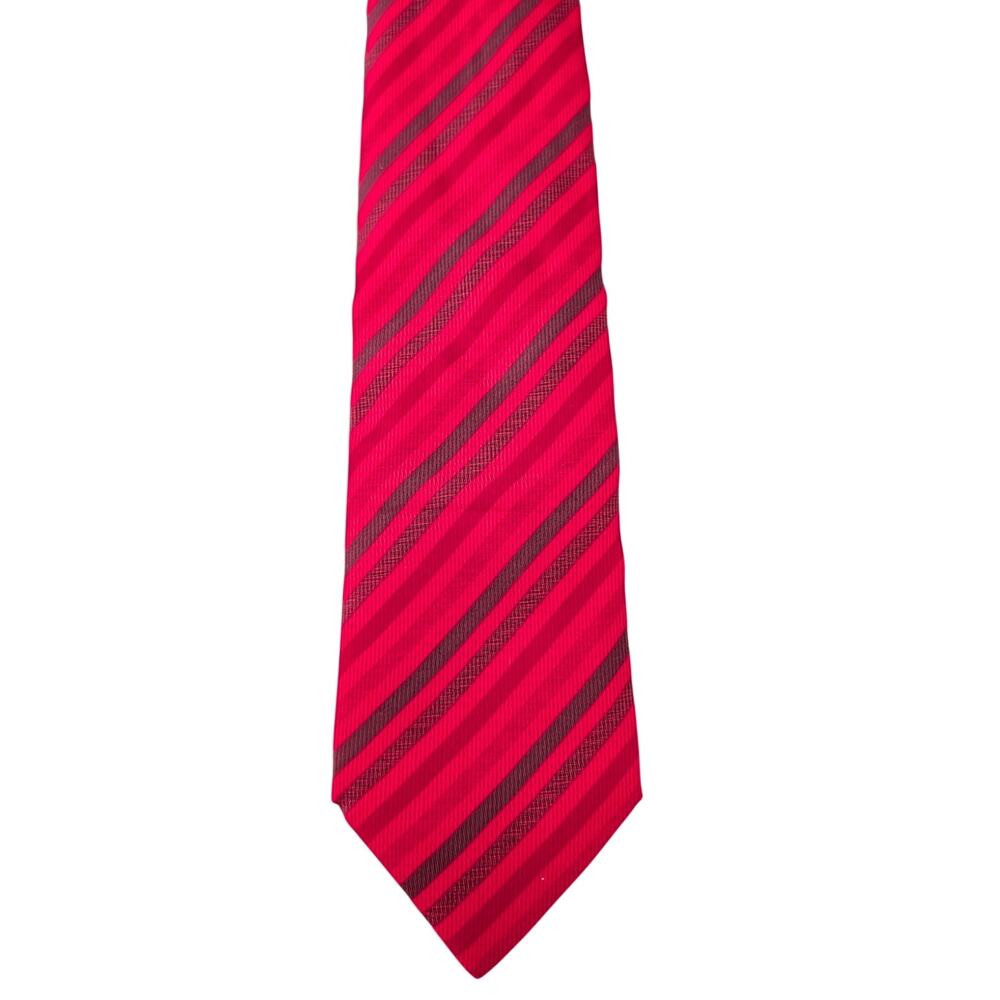 Vintage Hermès 100% Silk Men's Red Tie With Multicolor Stripes